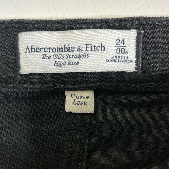 Abercrombie & Fitch The 90's Straight Curve Love Jeans Women's 24 Black - Picture 5 of 15